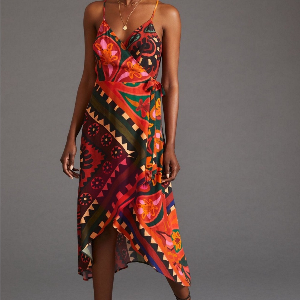 FARM Rio X Anthropologie Hanky Wrap Midi Dress